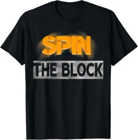 Orange Spin The Block Orange Color Graphic T-Shirt