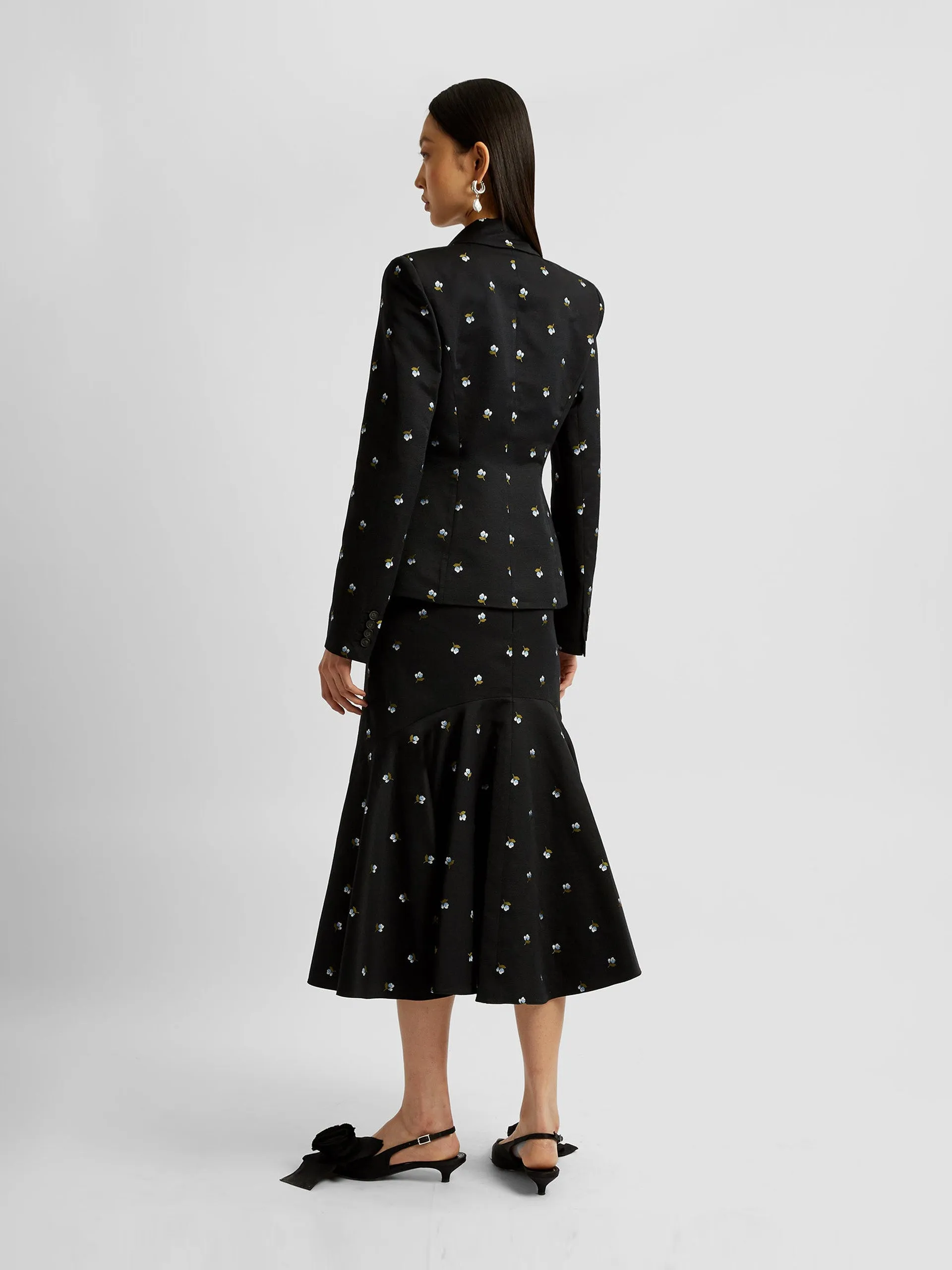 Pencil fit-flare skirt