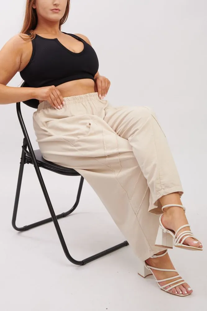 Plain Pocket Side Layered Cotton Trousers