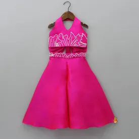 Pre Order: Halter Neck Back Bow Enhanced Top With Flared Palazzo