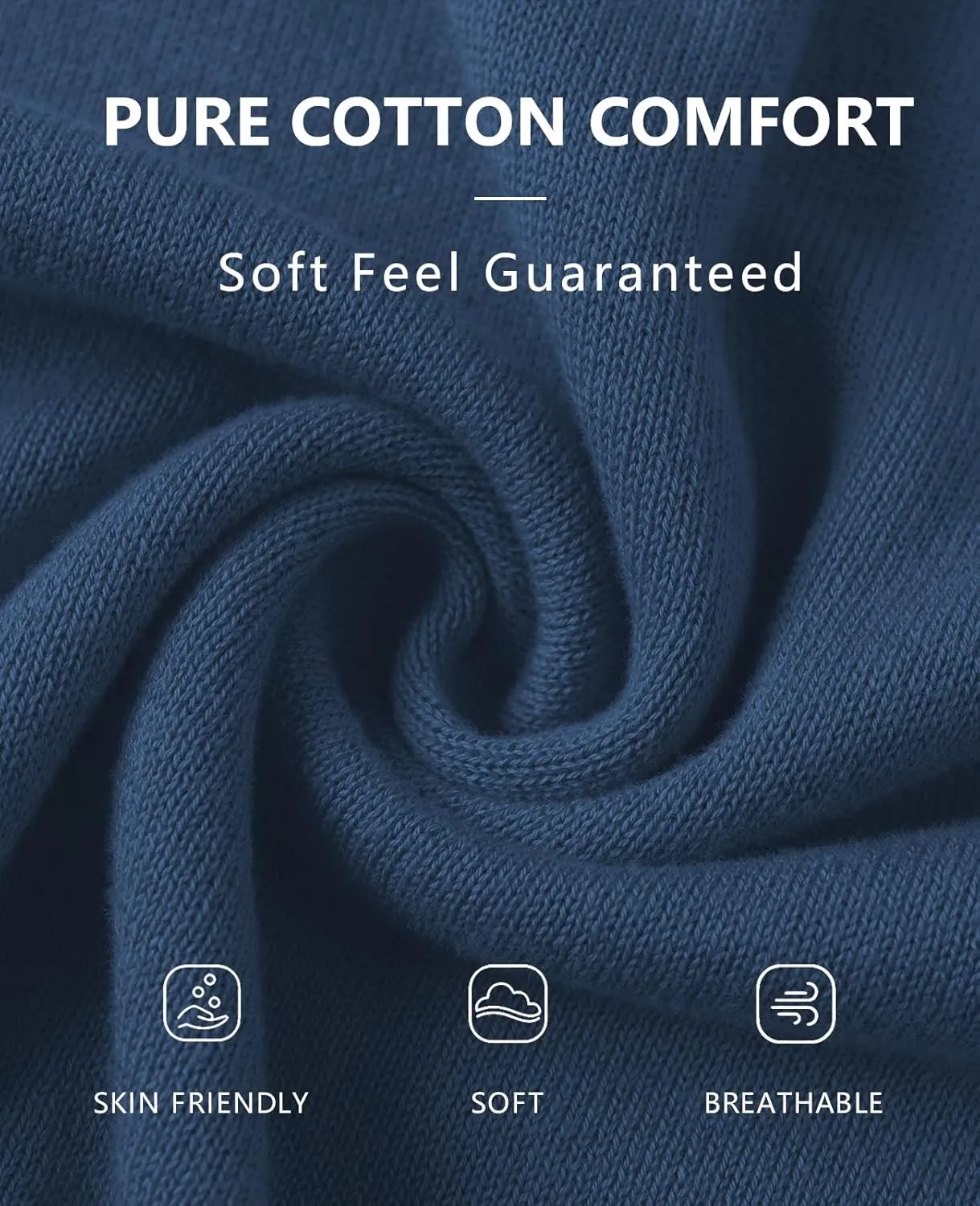 QUALFORT Mens 100% Cotton V-Neck Sweater, Soft Lightweight Pullover Knitwear for Casual Wear