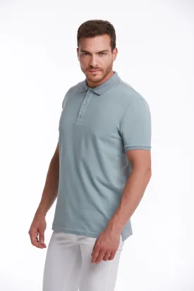 Regular Fit Blue 100% Cotton Polo T-Shirt
