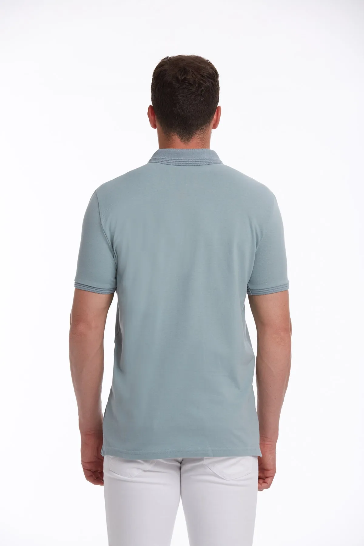 Regular Fit Blue 100% Cotton Polo T-Shirt