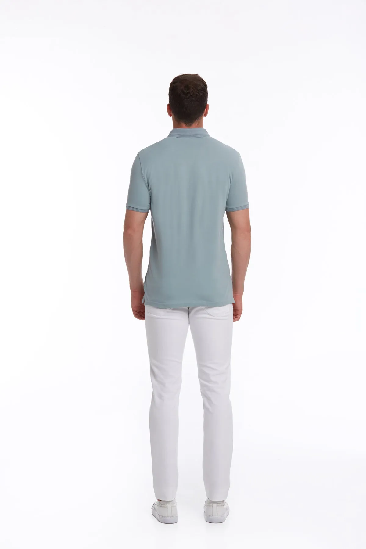 Regular Fit Blue 100% Cotton Polo T-Shirt