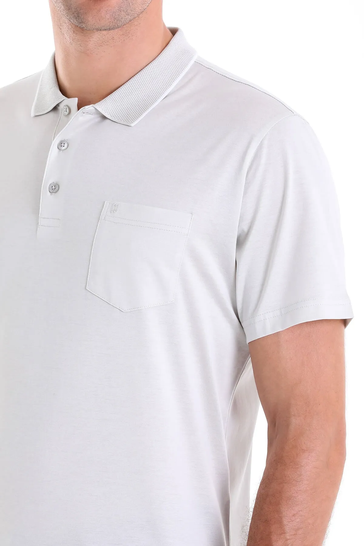 Regular Fit Bone Basic Cotton Polo T-Shirt