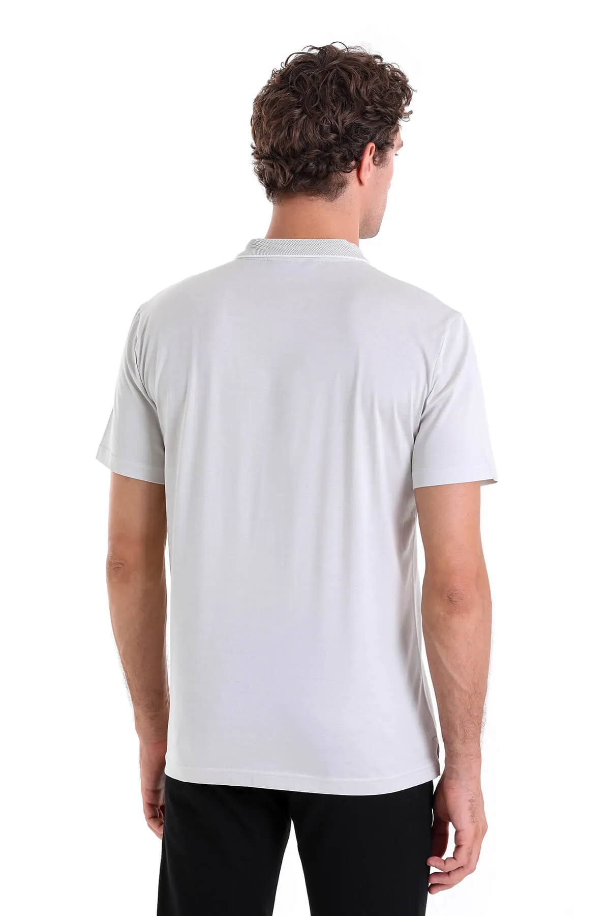 Regular Fit Bone Basic Cotton Polo T-Shirt