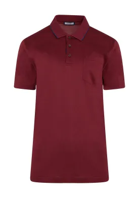 Regular Fit Burgundy Cotton Polo T-Shirt
