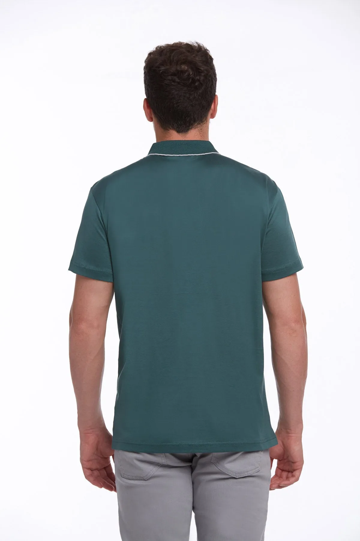 Regular Fit Green 100% Cotton Polo T-Shirt