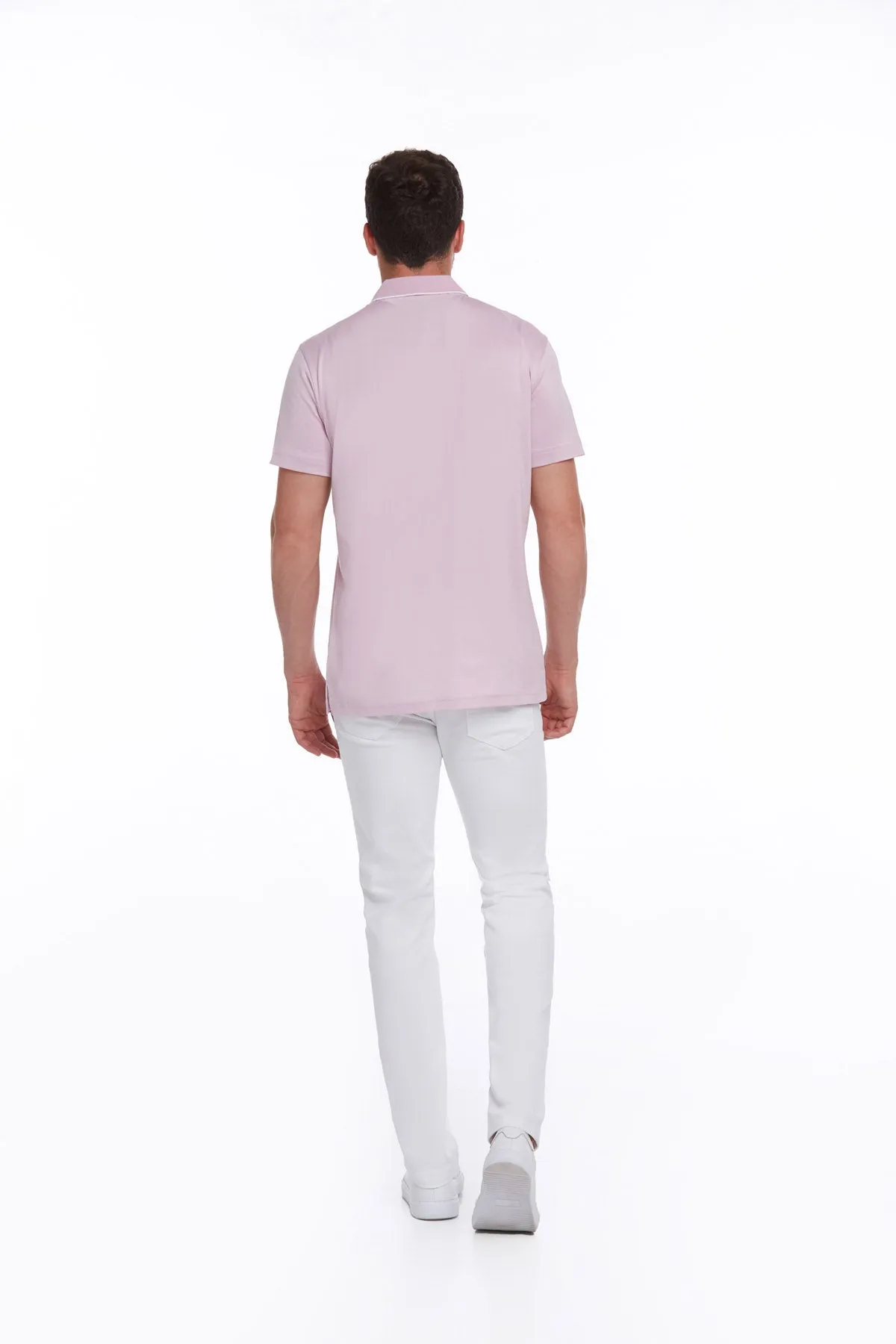 Regular Fit Lilac Basic 100% Cotton Polo T-Shirt