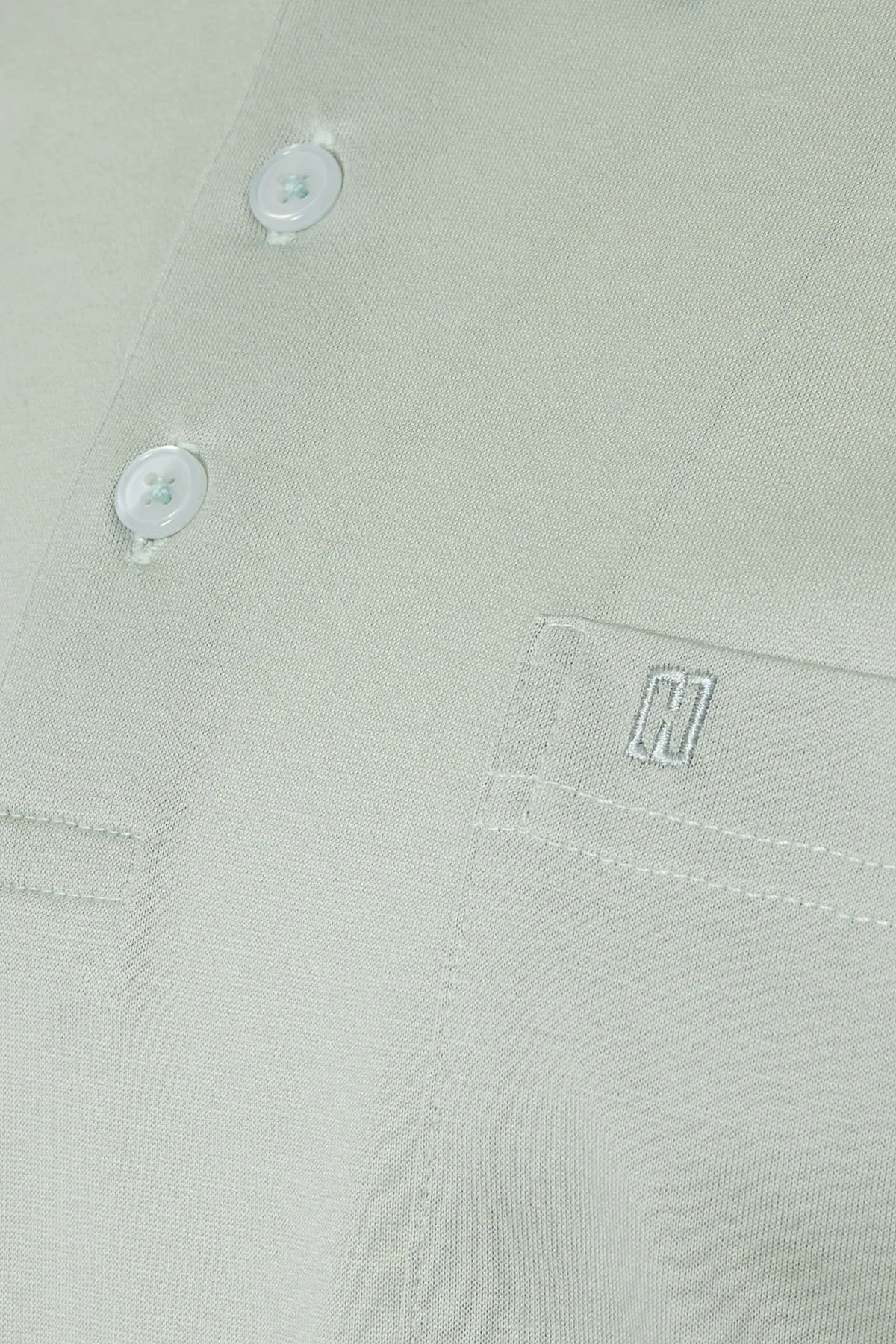 Regular Fit Seagrass Basic Cotton Polo T-Shirt