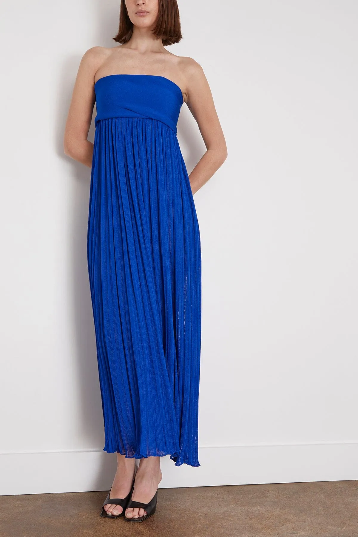 Rina Strapless Dress in Cobalt
