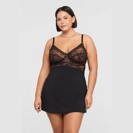 Rya Enchanted Muse Babydoll Set Black/Pecan