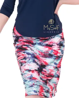 S18-APS-IM Impressionist Print A Line Swim Skirt