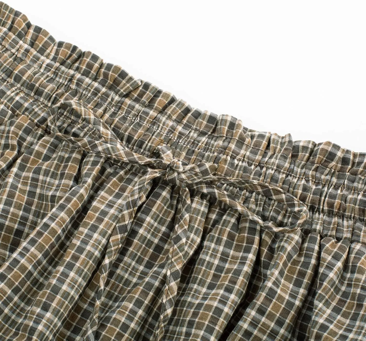 Scarlet Darkness Women Plaid Skirt High Waist A Line Tiered Long Skirt with Pockets