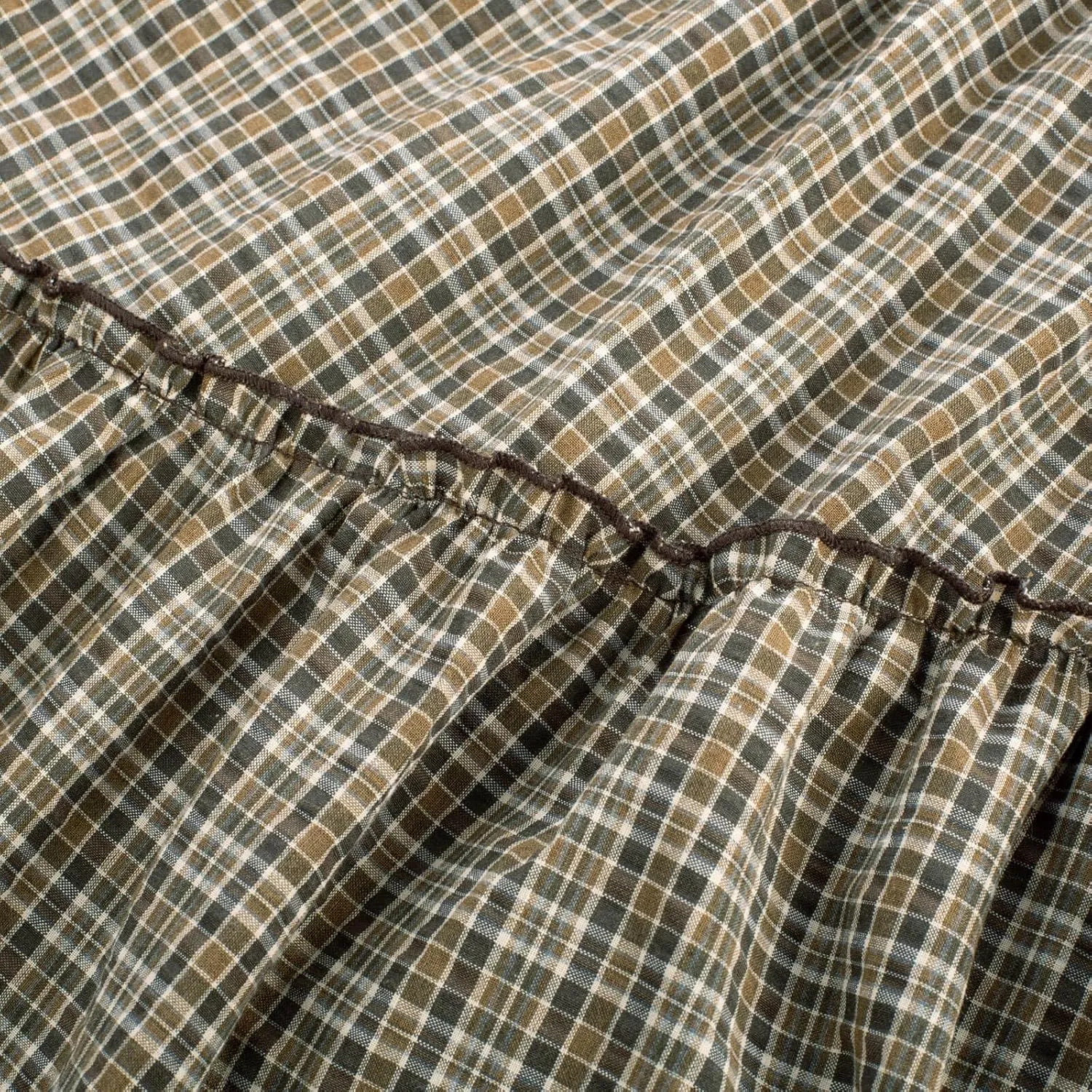 Scarlet Darkness Women Plaid Skirt High Waist A Line Tiered Long Skirt with Pockets