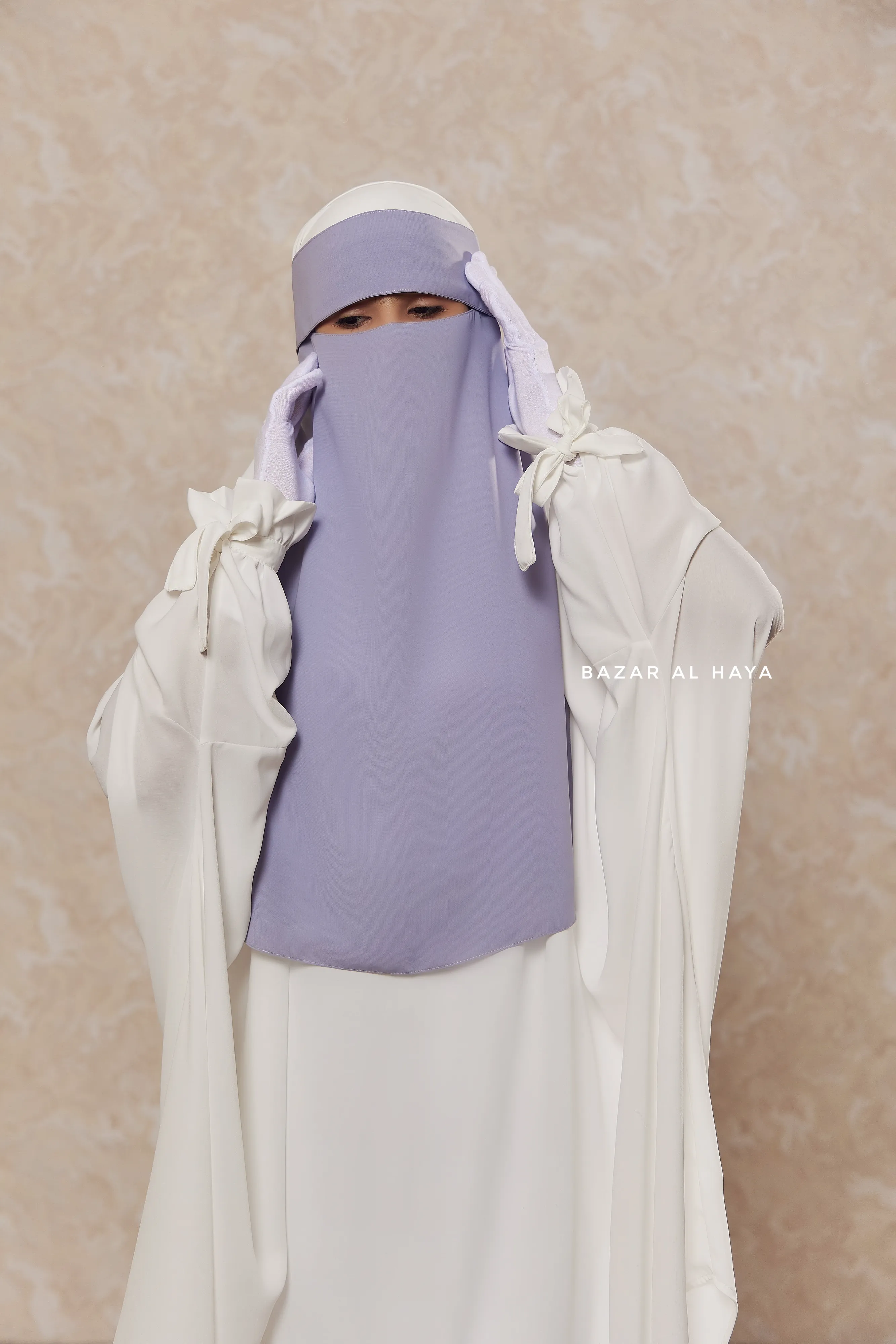 Silver Flap Single Niqab - Super Breathable Veil - Large