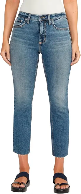 Silver Jeans Co. Women's Most Wanted Mid Rise Straight Leg Crop Jeans