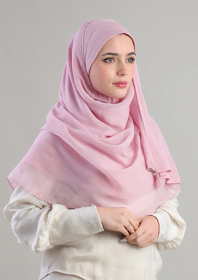 Soft Pink Instant Hijab With Inner