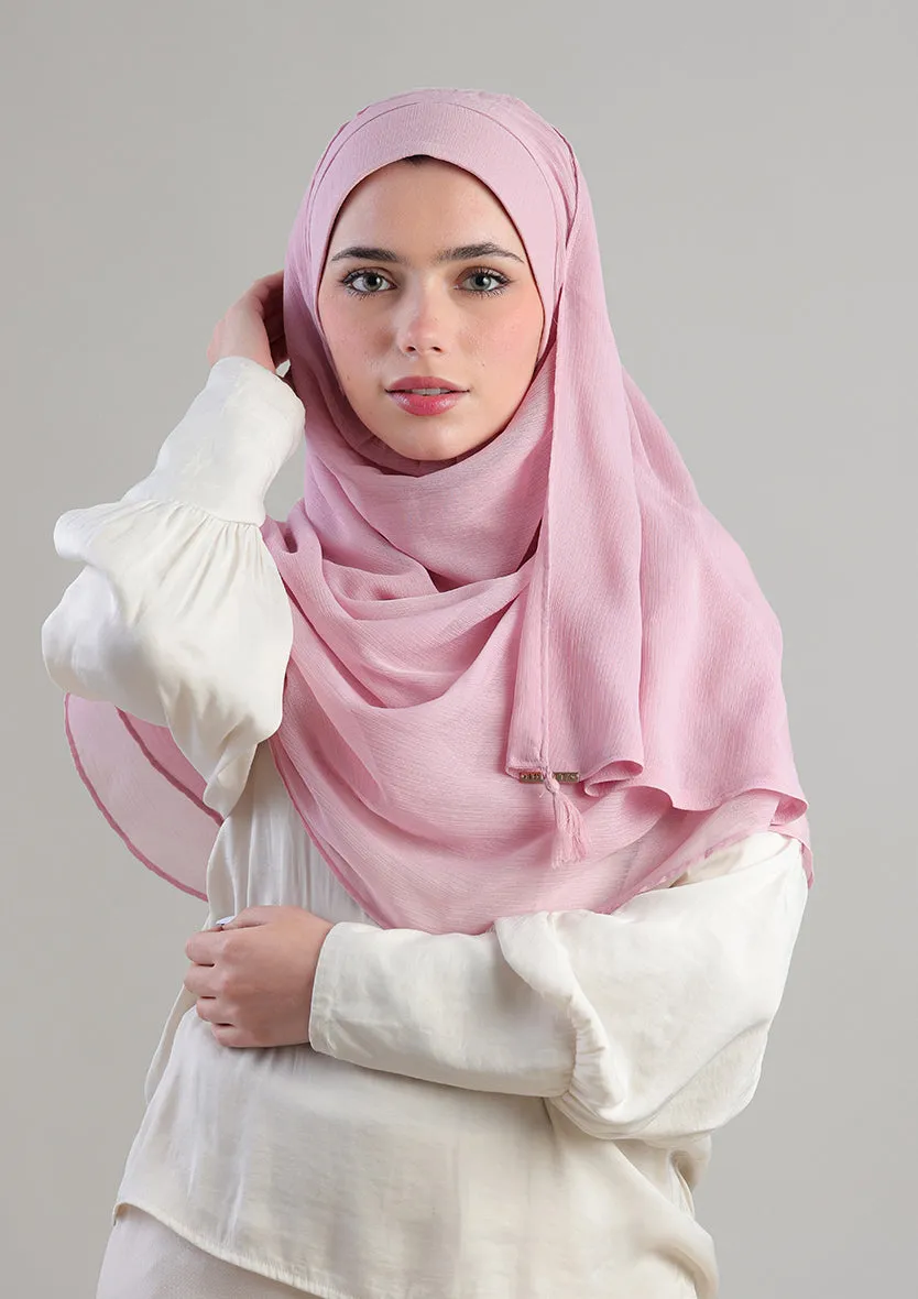 Soft Pink Instant Hijab With Inner