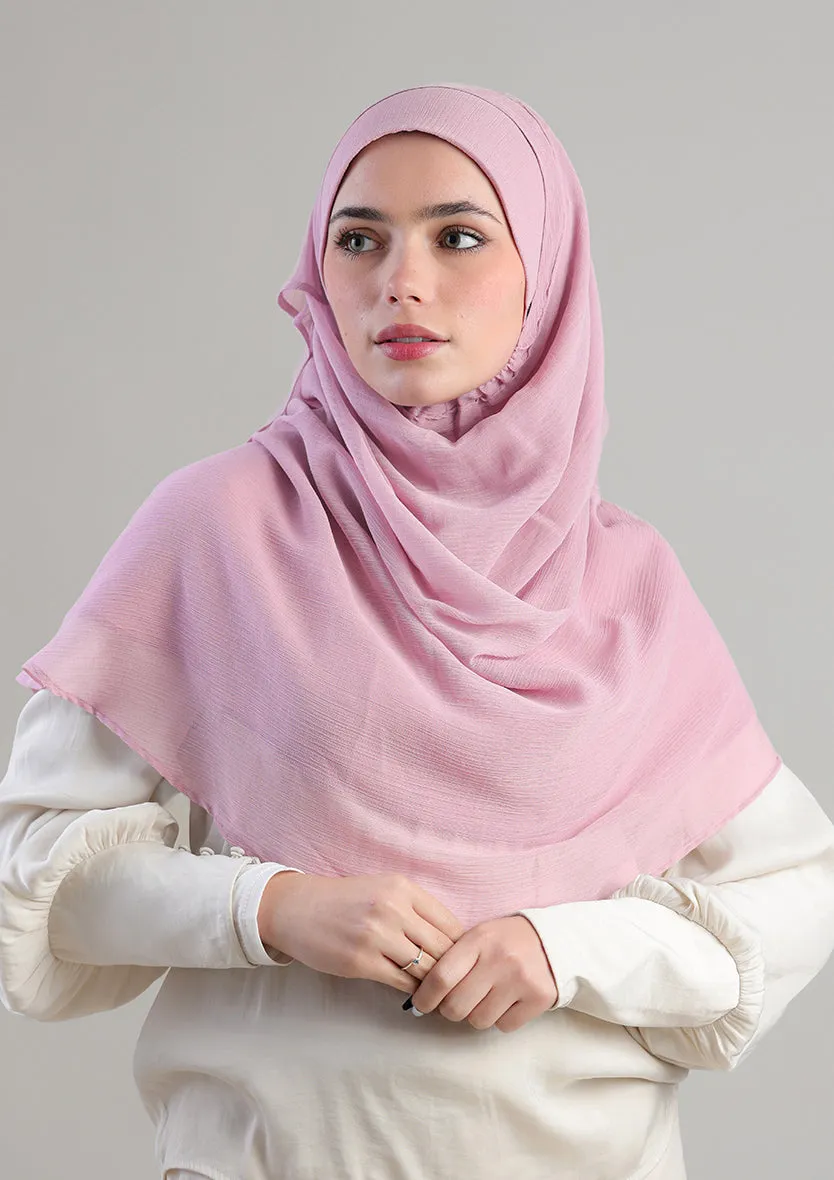 Soft Pink Instant Hijab With Inner