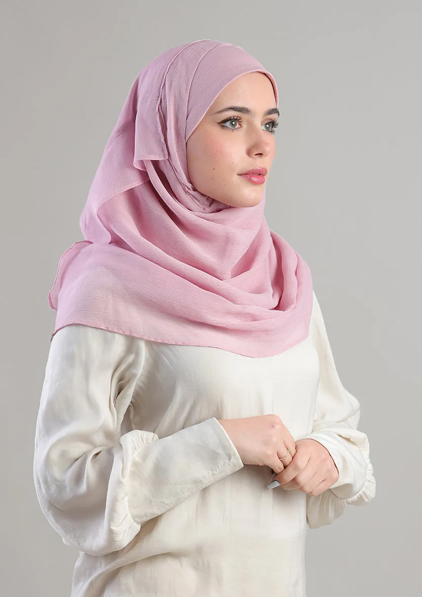 Soft Pink Instant Hijab With Inner