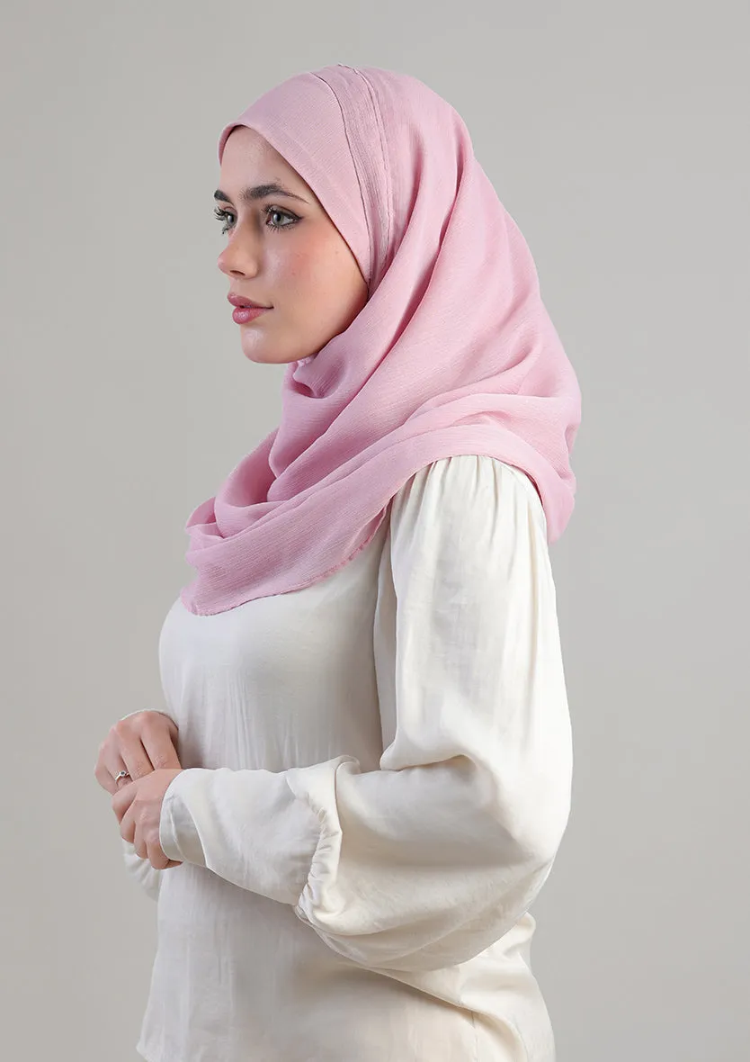 Soft Pink Instant Hijab With Inner