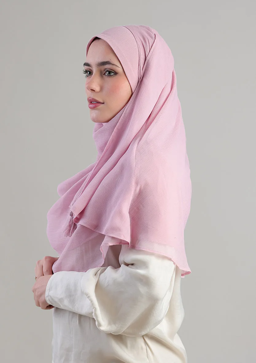 Soft Pink Instant Hijab With Inner