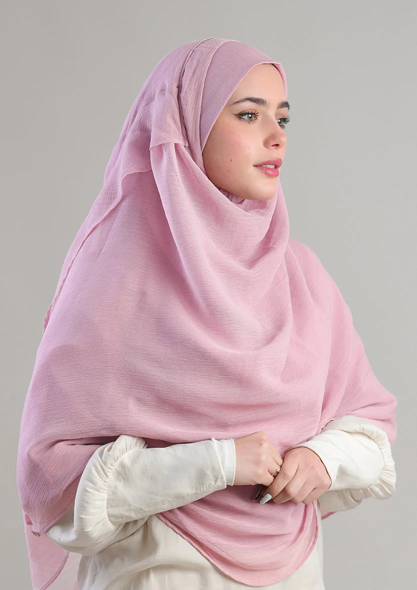 Soft Pink Instant Hijab With Inner