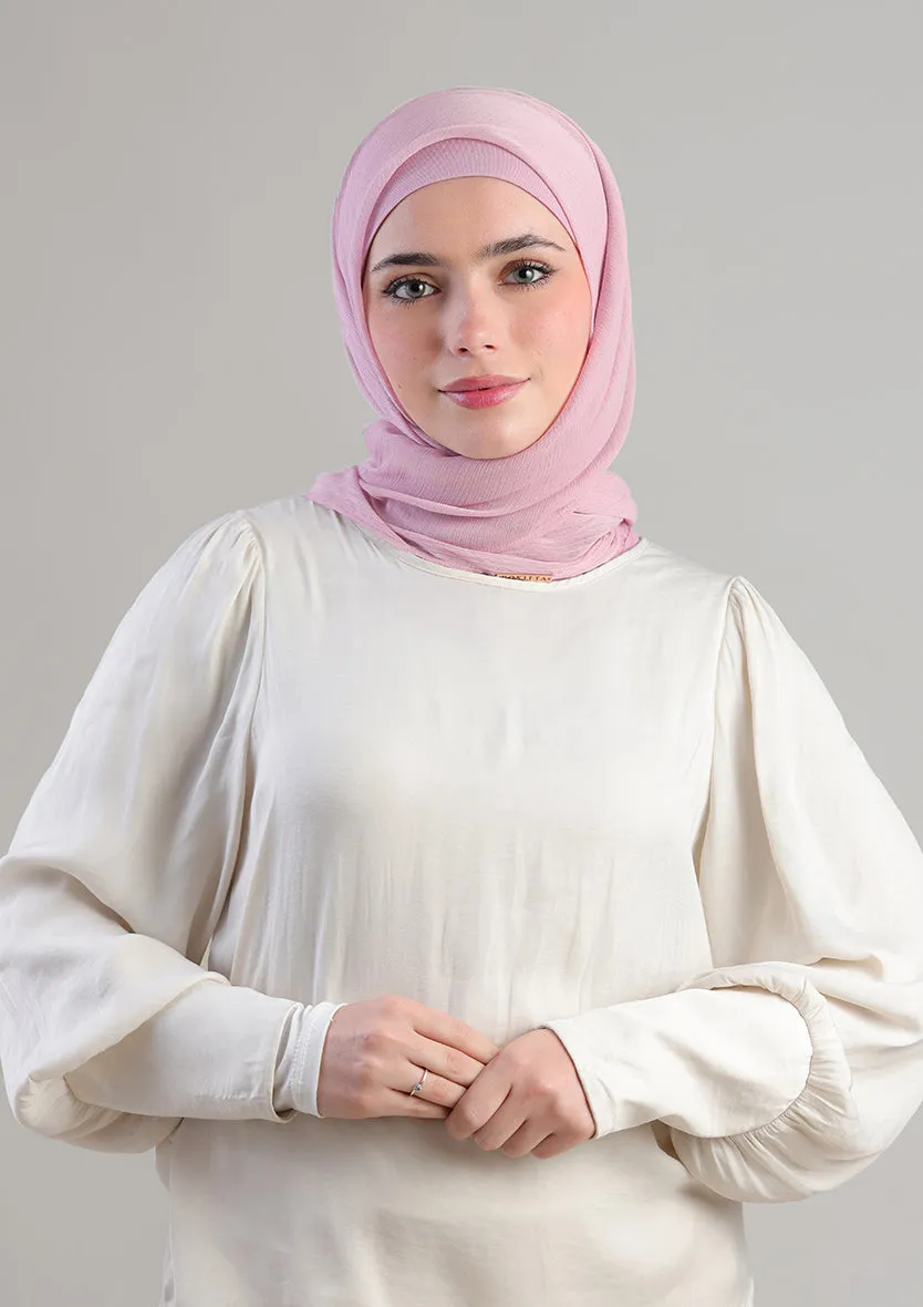 Soft Pink Instant Hijab With Inner