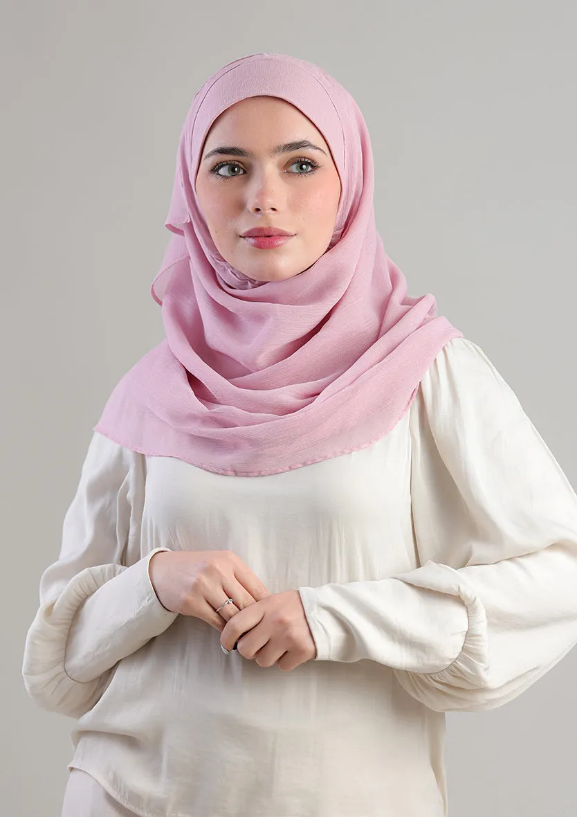 Soft Pink Instant Hijab With Inner