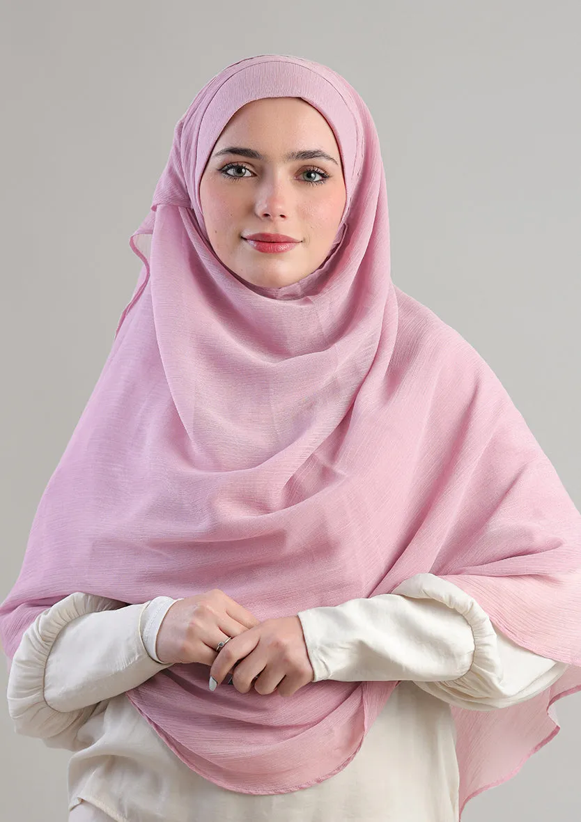 Soft Pink Instant Hijab With Inner