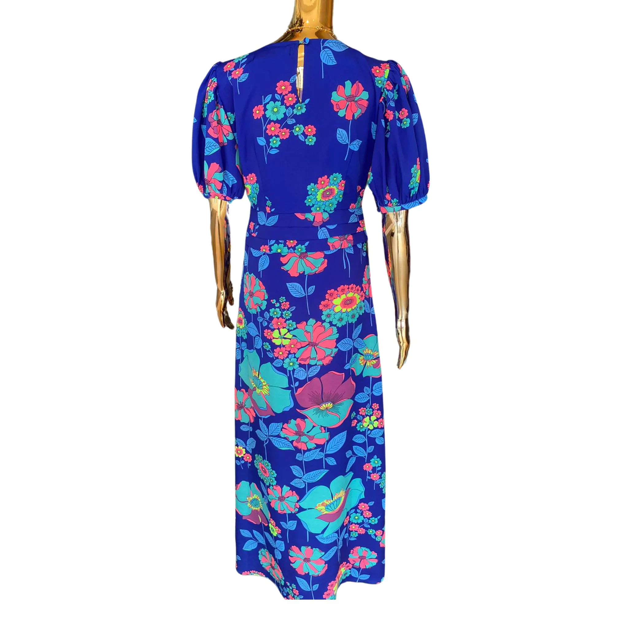Electric Blue Floral Stardust Seraphine Maxi Dress