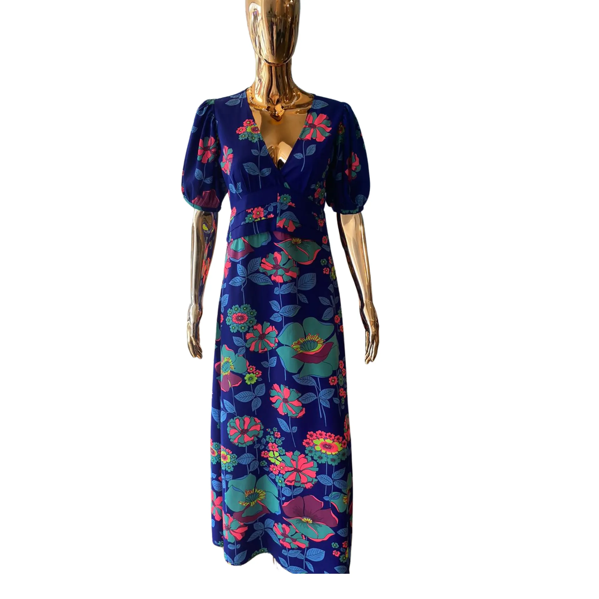 Electric Blue Floral Stardust Seraphine Maxi Dress