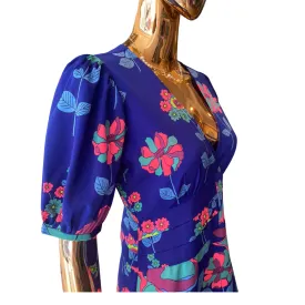 Electric Blue Floral Stardust Seraphine Maxi Dress
