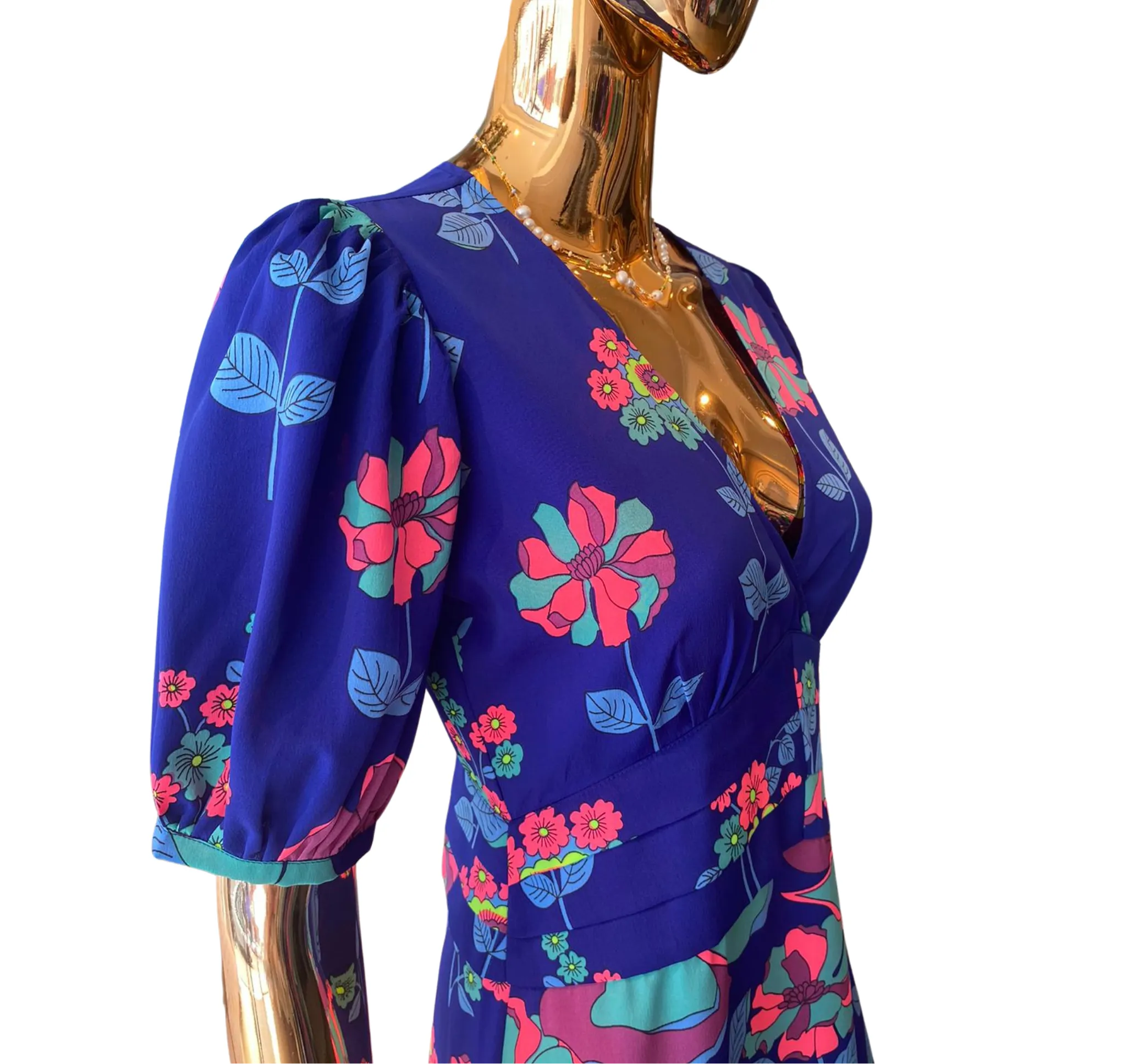 Electric Blue Floral Stardust Seraphine Maxi Dress