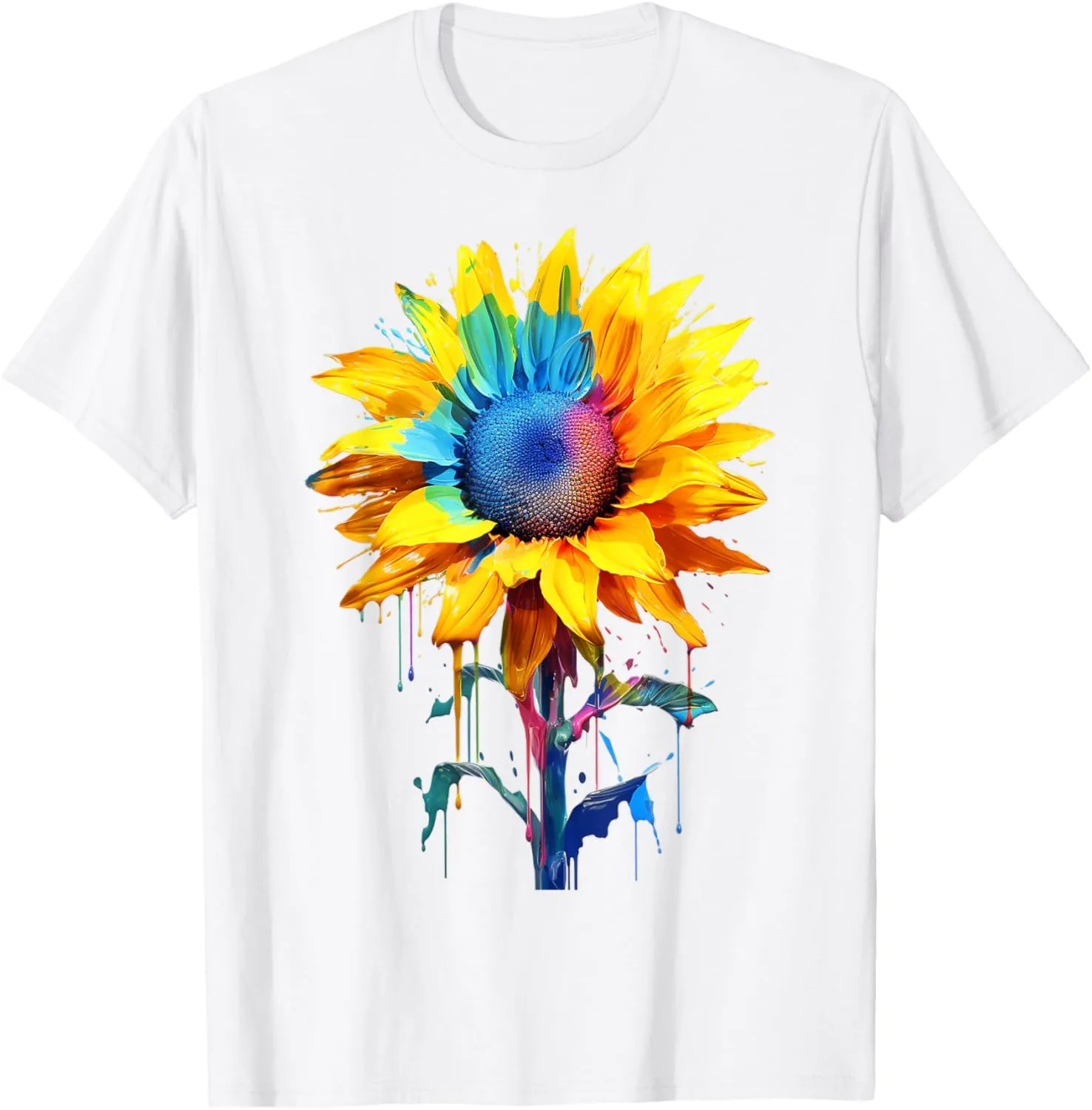 Sunflower Painting Abstract Art Flower Graphic Sunflower T-Shirt