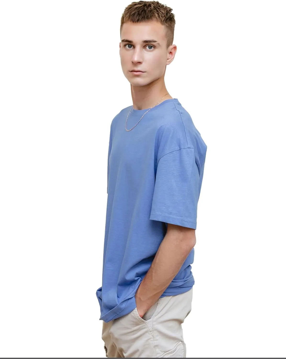 T-TAM Unisex Oversized T-Shirt for Women & Men - 100% Soft Cotton Crew Neck Short Sleeve - Basic Tee Shirt