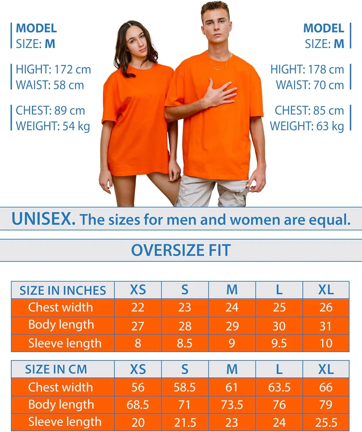T-TAM Unisex Oversized T-Shirt for Women & Men - 100% Soft Cotton Crew Neck Short Sleeve - Basic Tee Shirt