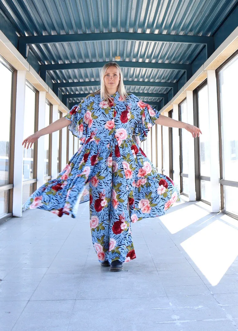 Trousers Blue Flower