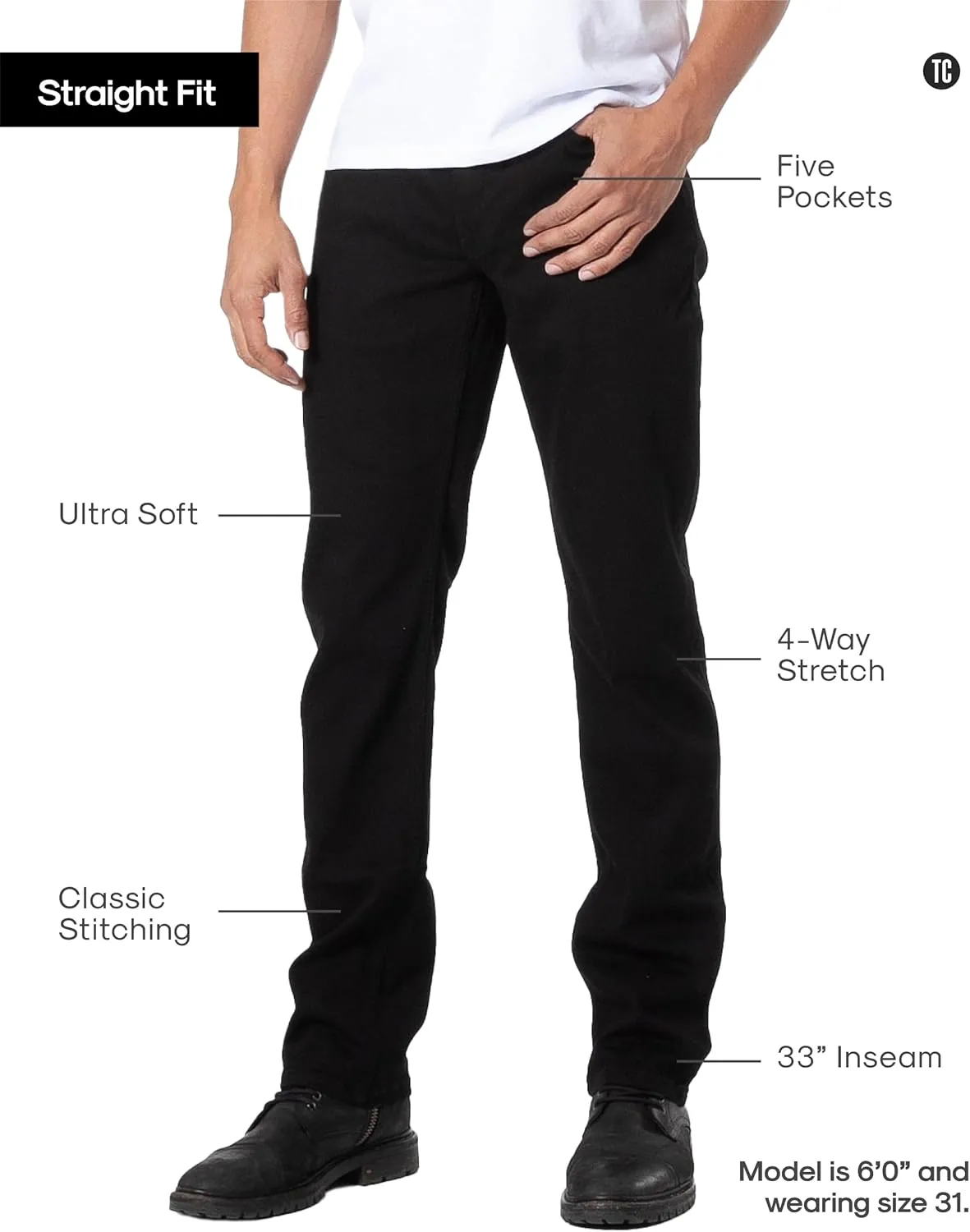 True Classic Mens Jeans - Stretch Jeans for Men, Ultra-Soft Premium Fabric