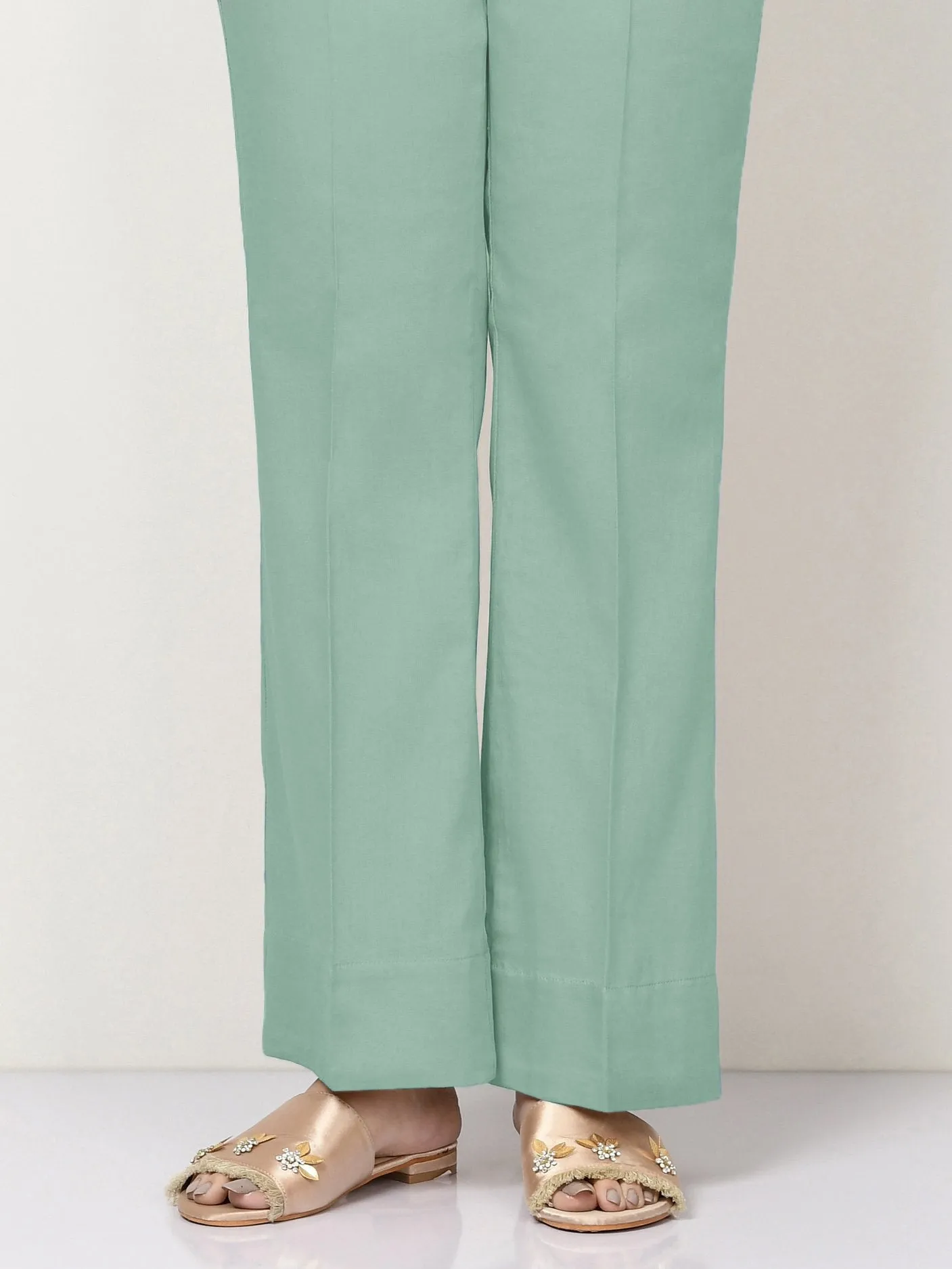 Unstitched Cambric Trouser - Aqua