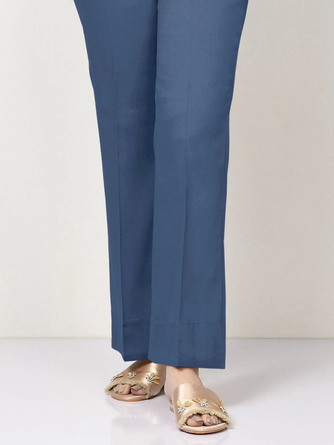 Unstitched Cambric Trouser - Blue