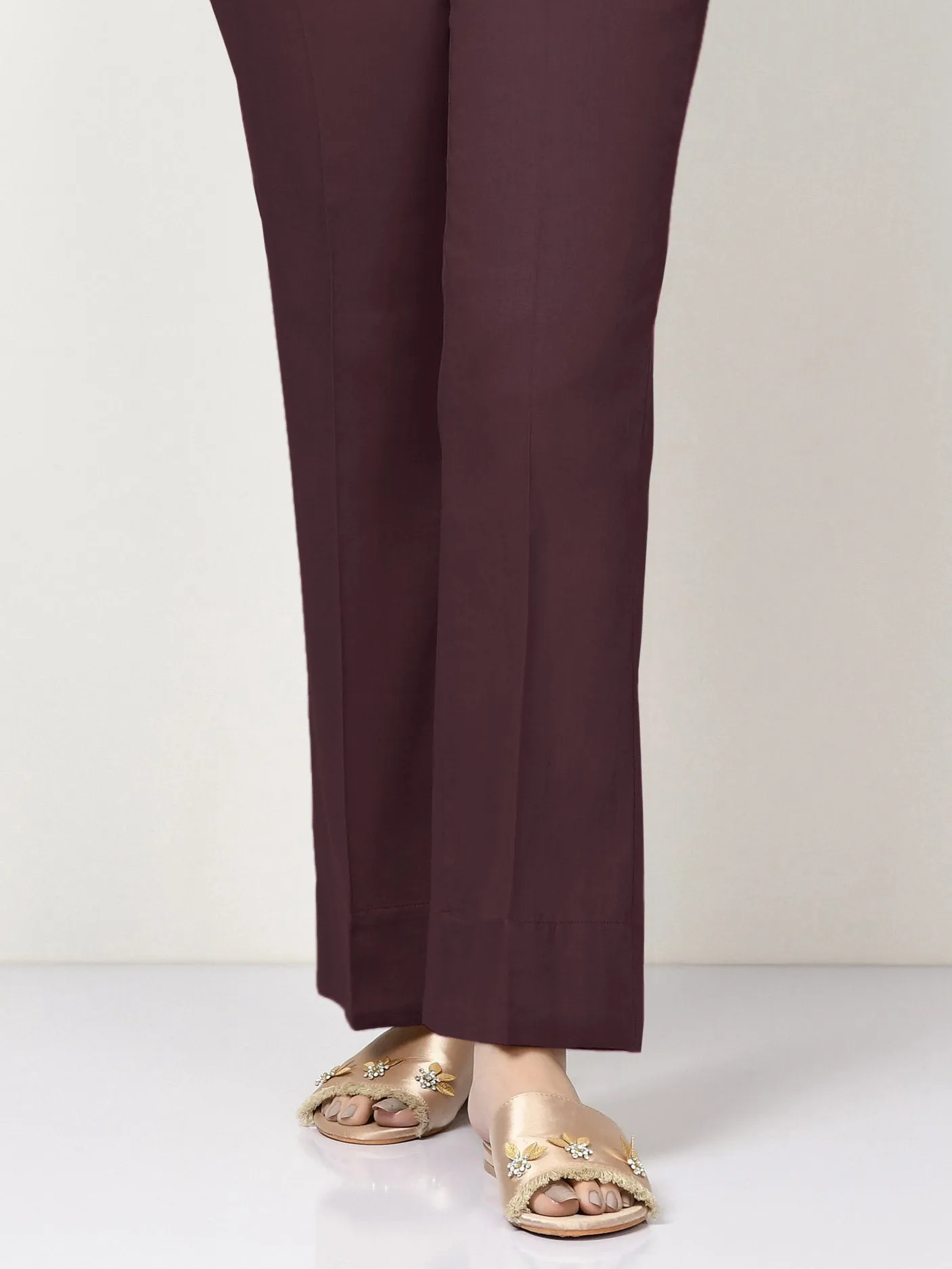 Unstitched Cambric Trouser - Dark Brown
