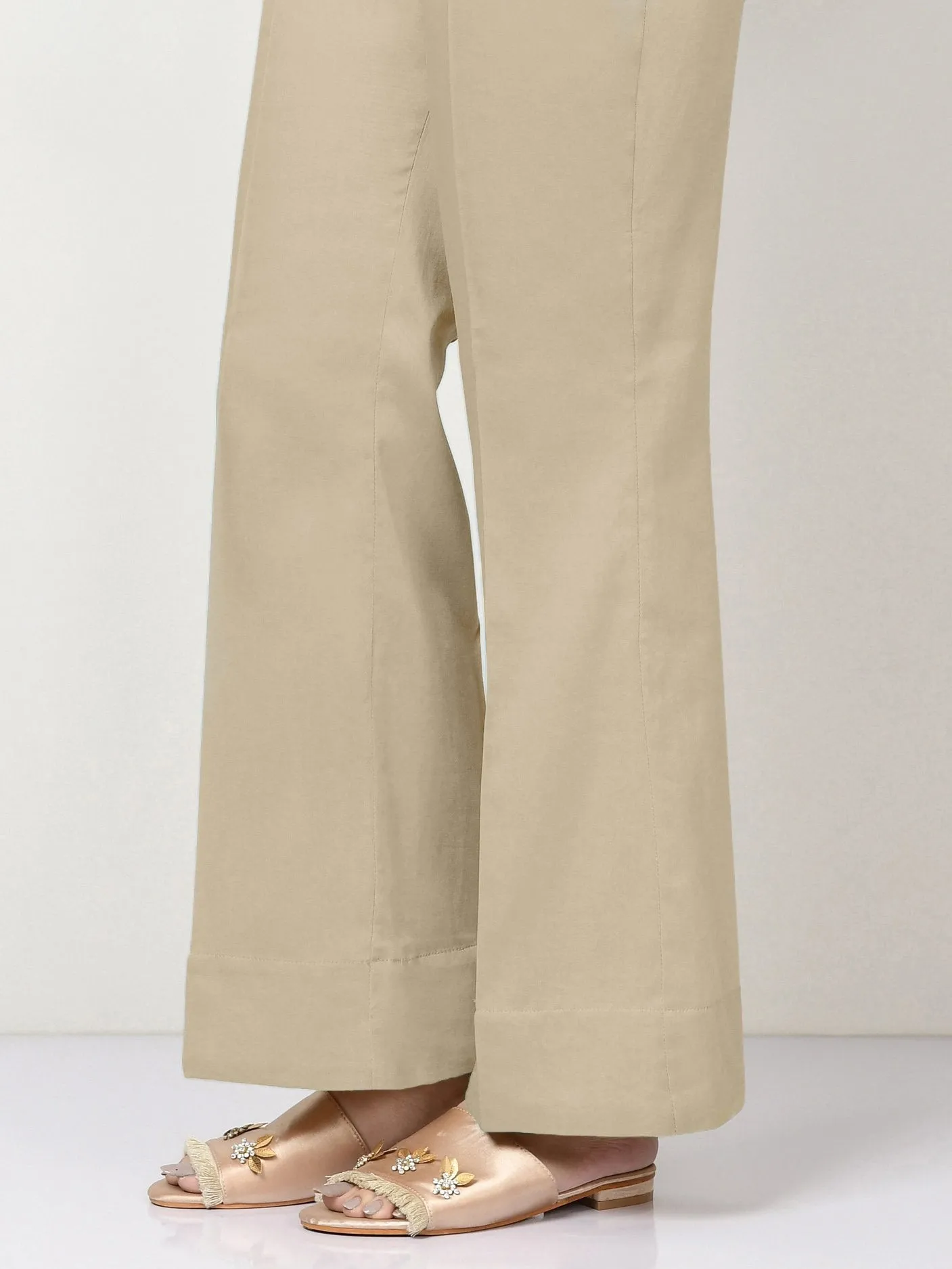 Unstitched Cambric Trouser - Medium Beige