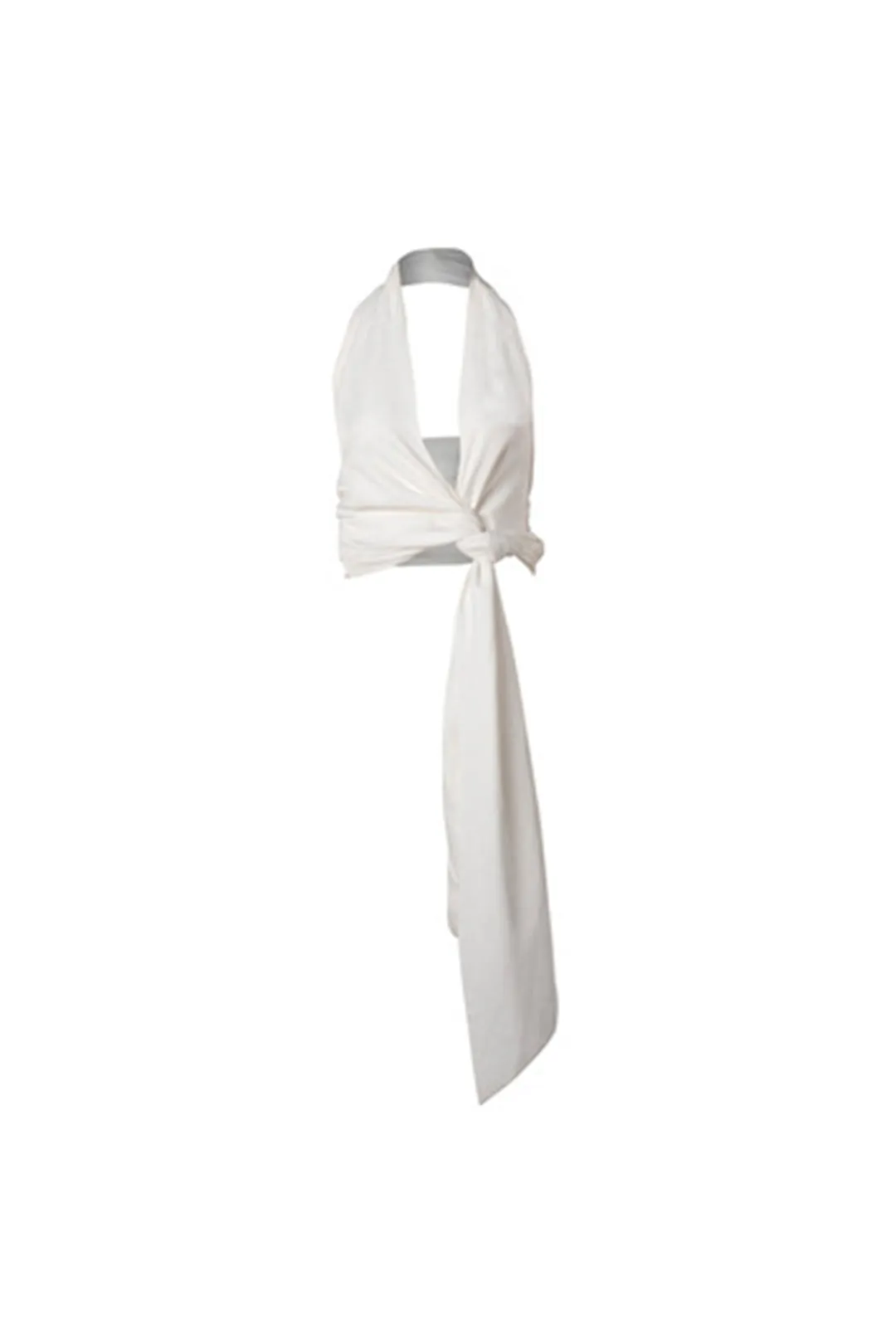V-neck halterneck twist top | White top | Vacation top