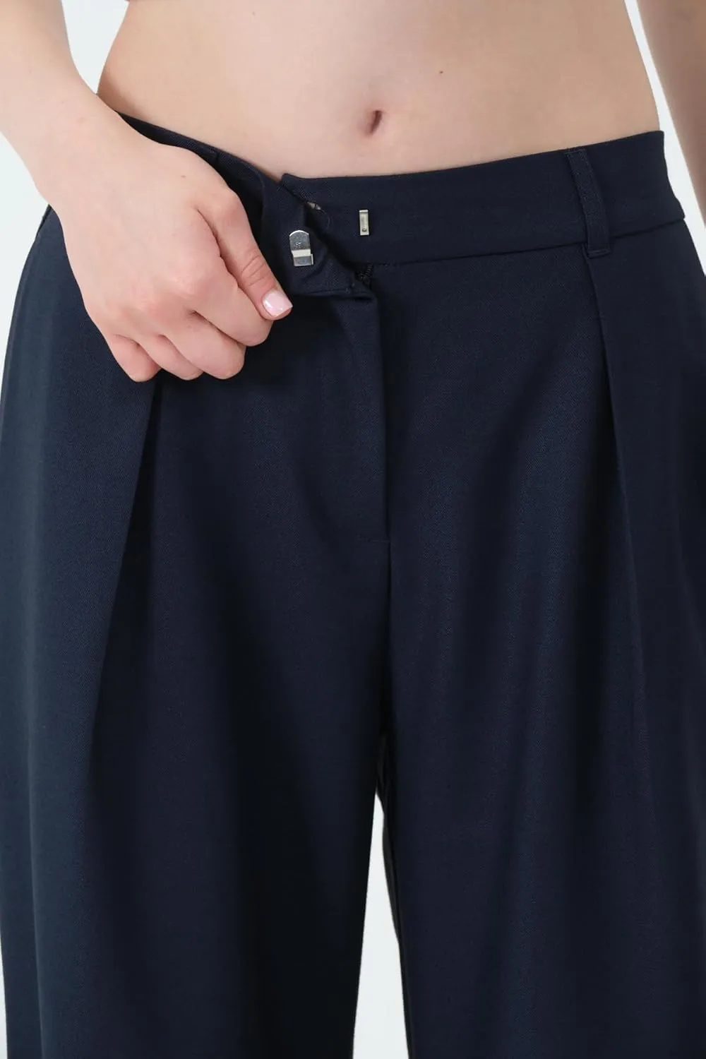 Wide Leg Work Pants Womens Elastic High Waisted Casual Office Dress Pants Trousers with Pocket Normal and Plus Size Slacks