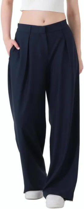 Wide Leg Work Pants Womens Elastic High Waisted Casual Office Dress Pants Trousers with Pocket Normal and Plus Size Slacks