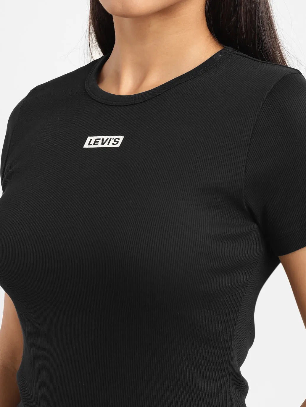 Women's Brand Logo Loose Straight Fit T-shirt