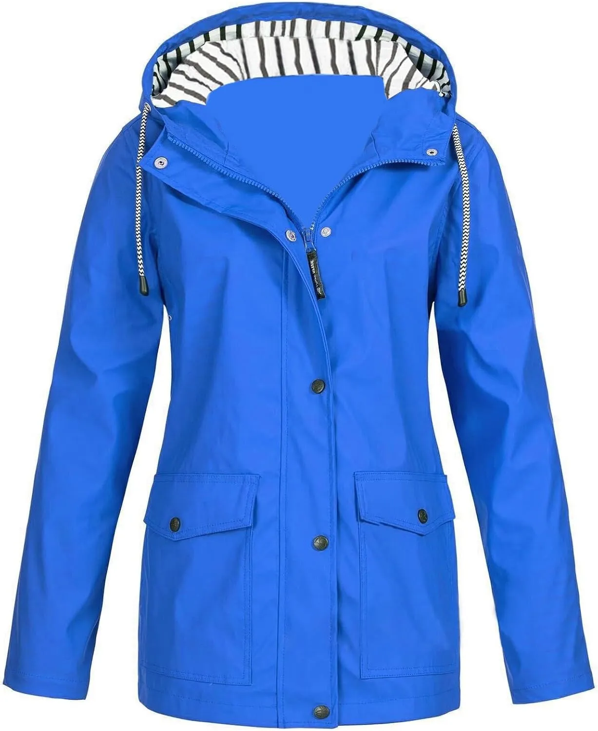 Womens Solid Classic Zipper Outwear Long Sleeve Button Overcoat Comfort Comfy Warm Fleece Coat Daily Outdoor Clothes