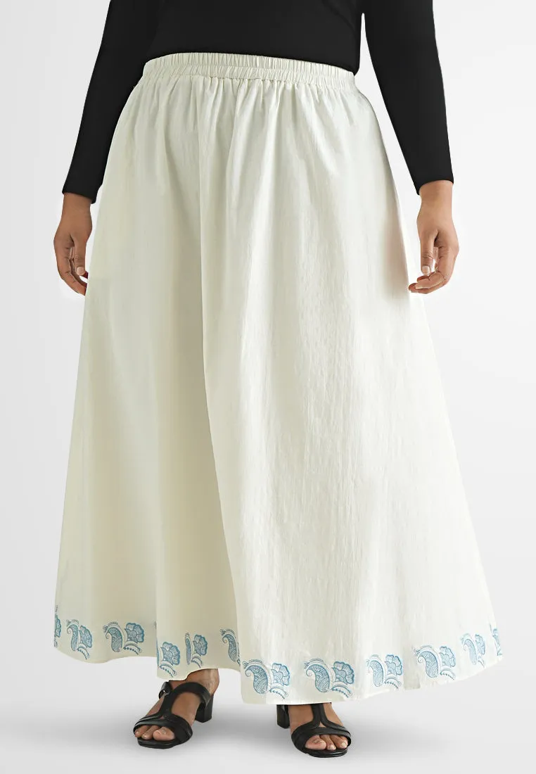 Yanis A-line Embroidery Long Skirt